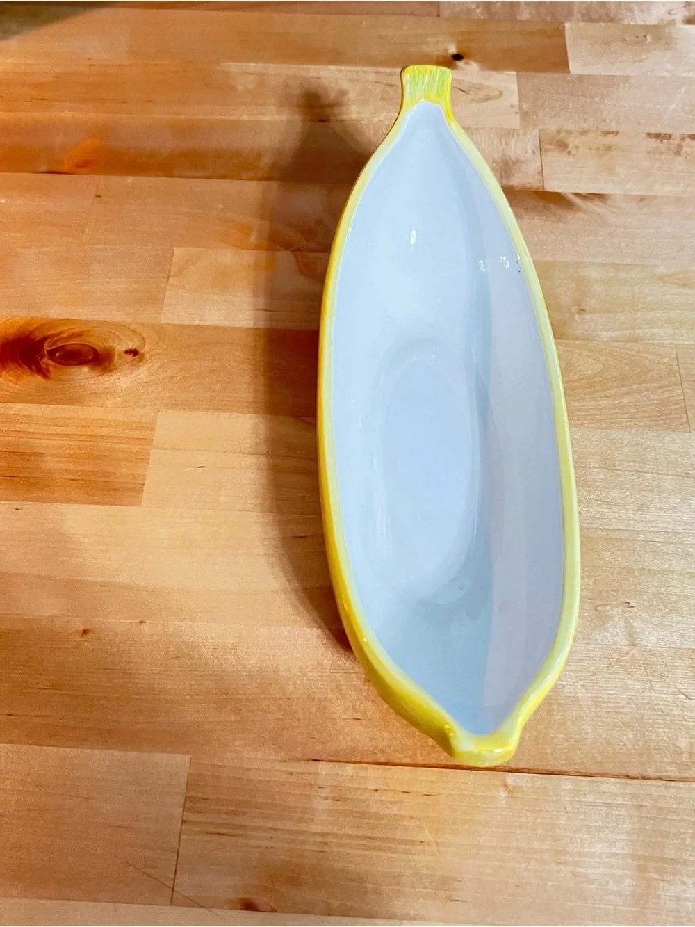 RARE-3 Pottery Barn Yellow Ceramic Dessert Ice Cream Splits Boats - Go Bananas
